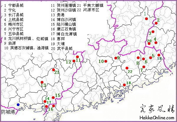 防城港与各地客家话音系比较系列之各县市地理位置图.jpg